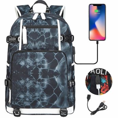 Customized Tote Bag Muster Typ Rucksack für Mode Mädchen und Jungen USB-Anschluss Laden