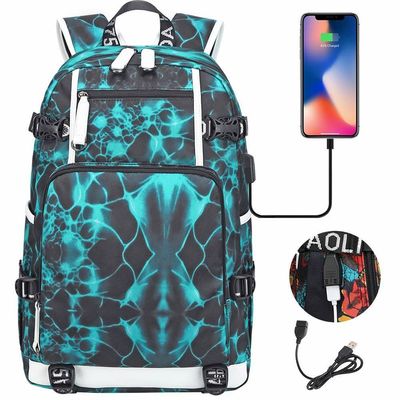 Customized Tote Bag Muster Typ Rucksack für Mode Mädchen und Jungen USB-Anschluss Laden