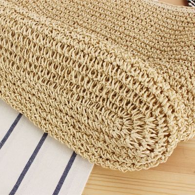 Strand-Schulterbeutel für Frauen mit Strohzöpfen im koreanischen Stil