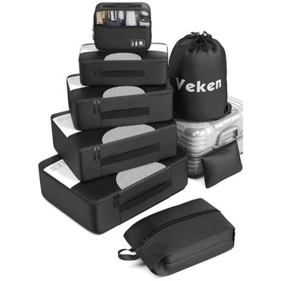 Unisex-Reisetaschen akzeptiert 8 Satz Packkuben mit Waschbeutel und Lagerung