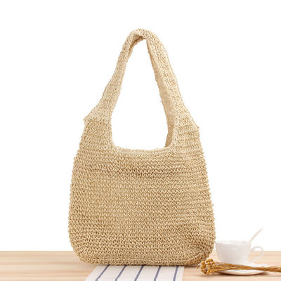 Handgewebte Stroh-Tote-Tasche für Frauen auf Reisen
