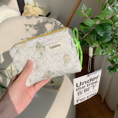 Reise Make-up Kosmetische Tasche Fall Custom Baumwolle Leinwand Tasche Toilettenartikel Blumen Make-up Tasche
