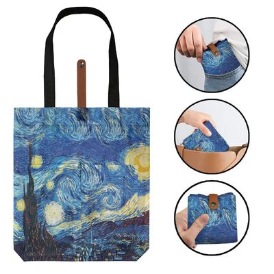 Malerei Wiederverwendbarer Einkaufsschulter ultra schlanker Klapptasche für Frauen