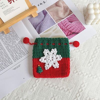 Handgefertigte Häkel Taschenbeutel Bundle Weihnachtsmann Wechsel Taschen Münze Tasche Weihnachtsgeschenke