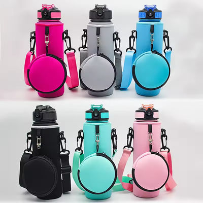 Customized Logo Neopren Wasserflaschenkühlgerät mit verstellbarem Schultergurt und Tasche