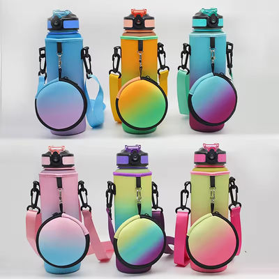 Customized Logo Neopren Wasserflaschenkühlgerät mit verstellbarem Schultergurt und Tasche