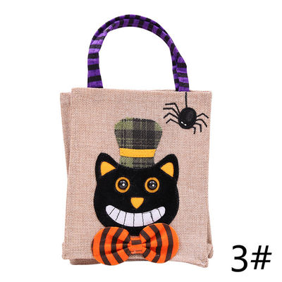 Schließung offen Wiederverwendbar Halloween Kürbis Hexe Skeleton Leinen Tasche für Süßigkeiten Sammlung