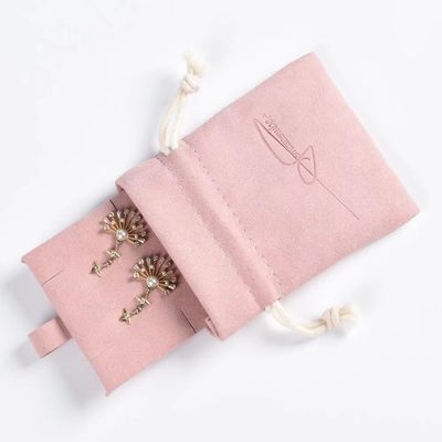 Custom Logo Kleine Würfel Ohrringe Armbänder Halsketten Samtstaub Verpackungstüte zum Geschenk