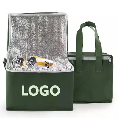 Custom Logo Soft-Loop Kühltasche für isolierte grüne Lebensmittel Picknick Bier und mehr