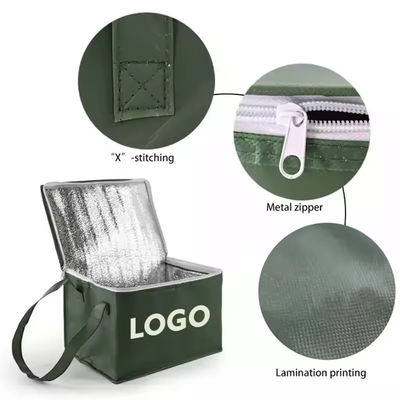 Custom Logo Soft-Loop Kühltasche für isolierte grüne Lebensmittel Picknick Bier und mehr