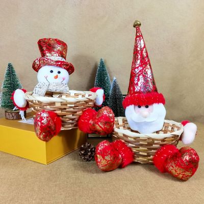 Akzeptabel OEM / ODM angepasste Weihnachtsschreibtischdekoration Süßigkeitenkorb für Hausgeschenk
