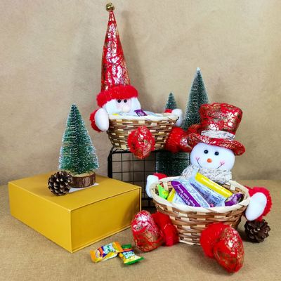 Akzeptabel OEM / ODM angepasste Weihnachtsschreibtischdekoration Süßigkeitenkorb für Hausgeschenk