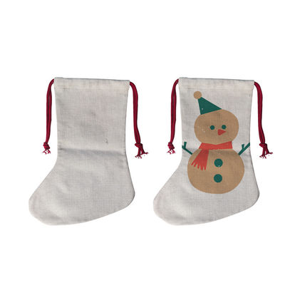 Sublimation Blanks Weihnachtsmannstücke Weihnachtsstrümpfe Schnürtasche mit Polyesterverkleidung