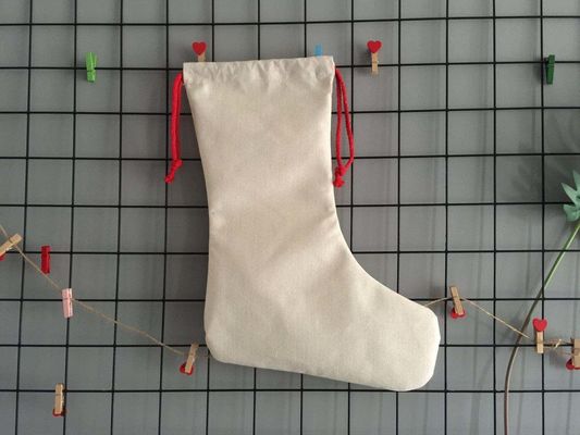 Sublimation Blanks Weihnachtsmannstücke Weihnachtsstrümpfe Schnürtasche mit Polyesterverkleidung