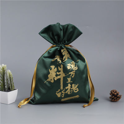 Custom Logo Satin Drawstring Tasche für Haar Perücke Lagerung und große Seiden Geschenkverpackung