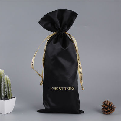 Custom Logo Satin Drawstring Tasche für Haar Perücke Lagerung und große Seiden Geschenkverpackung
