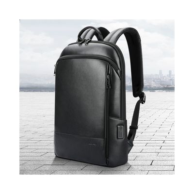 Personalisieren Sie den Leder-Laptop-Rucksack mit USB-Ladestation