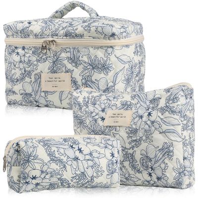 Leichtgewichtige Blaue Gingham Make-up Tasche Neues Modisches Stil für Frauen Reisebedürfnisse