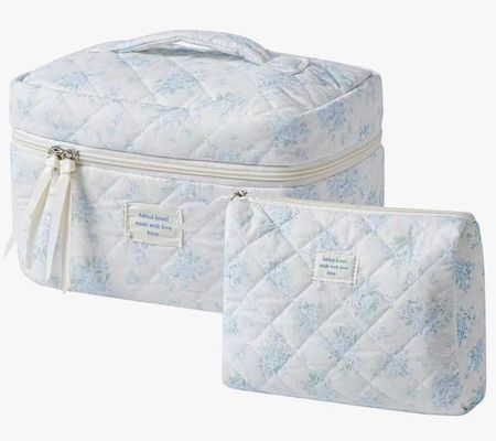 Leichtgewichtige Blaue Gingham Make-up Tasche Neues Modisches Stil für Frauen Reisebedürfnisse
