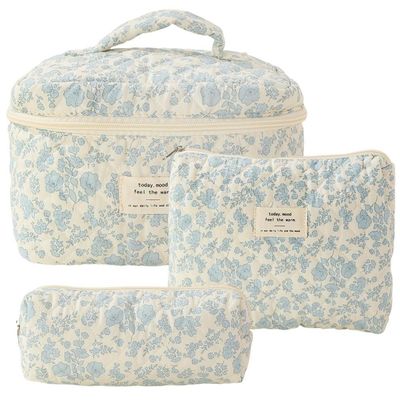 Leichtgewichtige Blaue Gingham Make-up Tasche Neues Modisches Stil für Frauen Reisebedürfnisse