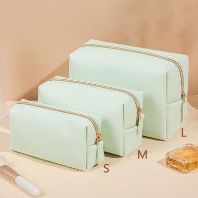 Verschlussverschluss Vegan Leder Toilettenbeutel in individueller Farbe für Reisen und Kosmetik