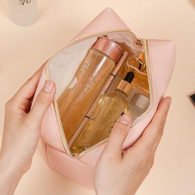 Verschlussverschluss Vegan Leder Toilettenbeutel in individueller Farbe für Reisen und Kosmetik