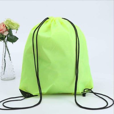 Nylon-Material Farbenfrohe Schnürtasche Rucksack mit gedrucktem Logo für den Alltag