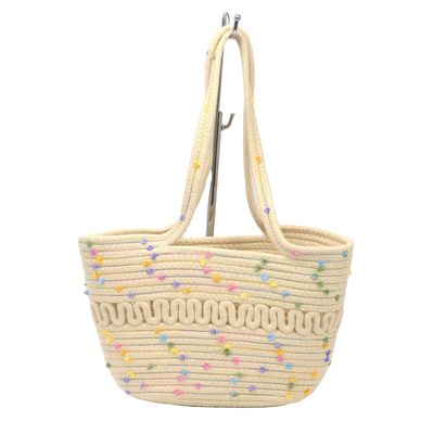 Kurzfristige Damen-Baumwoll-Seiltasche ideal für Sommermode und Strandurlaub
