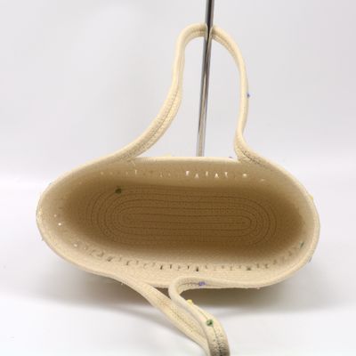 Kurzfristige Damen-Baumwoll-Seiltasche ideal für Sommermode und Strandurlaub
