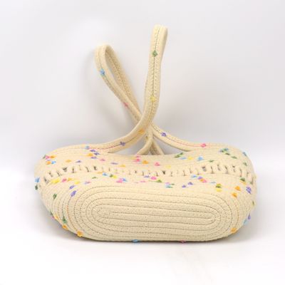Kurzfristige Damen-Baumwoll-Seiltasche ideal für Sommermode und Strandurlaub