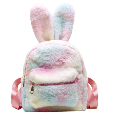 Unisex süßer Cartoon Bunny Schulrucksack mit Reißverschluss und Bunny Cartoon Print