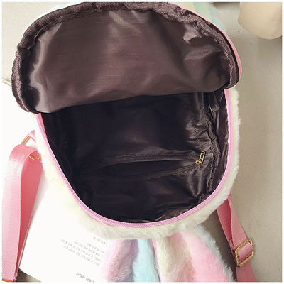 Unisex süßer Cartoon Bunny Schulrucksack mit Reißverschluss und Bunny Cartoon Print