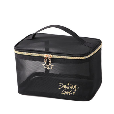 Reißverschluss Schwarzes Netz Make-up-Tools Organisator Schönheits-Kosmetik-Tasche für Schönheitsliebhaber