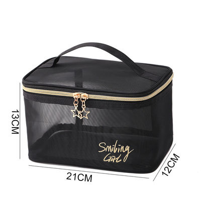 Reißverschluss Schwarzes Netz Make-up-Tools Organisator Schönheits-Kosmetik-Tasche für Schönheitsliebhaber