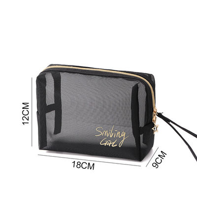 Reißverschluss Schwarzes Netz Make-up-Tools Organisator Schönheits-Kosmetik-Tasche für Schönheitsliebhaber