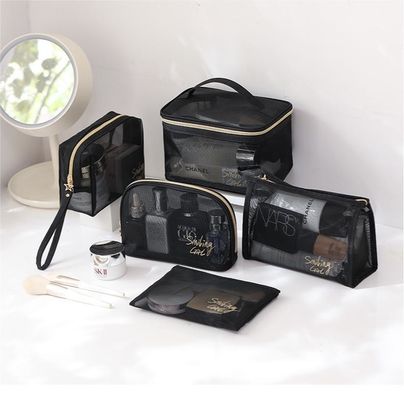 Reißverschluss Schwarzes Netz Make-up-Tools Organisator Schönheits-Kosmetik-Tasche für Schönheitsliebhaber