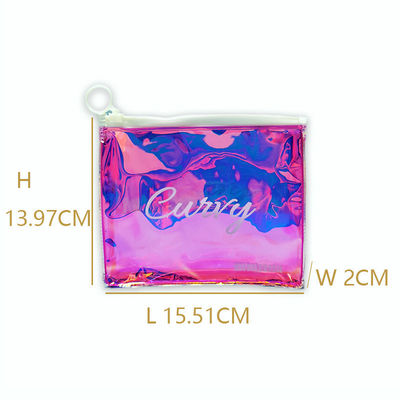 Custom Holographische TPU PVC Reißverschluss Tasche für Frauen Make-up Kosmetik Tasche Design