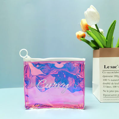 Custom Holographische TPU PVC Reißverschluss Tasche für Frauen Make-up Kosmetik Tasche Design