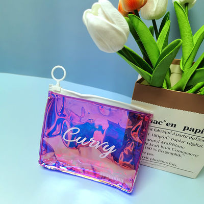 Custom Holographische TPU PVC Reißverschluss Tasche für Frauen Make-up Kosmetik Tasche Design