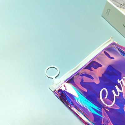 Custom Holographische TPU PVC Reißverschluss Tasche für Frauen Make-up Kosmetik Tasche Design