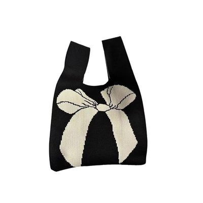 Individuell gestaltete Tote-Tasche aus gestricktem Bio-Baumwollgewebe mit umweltfreundlichem Bogenknoten