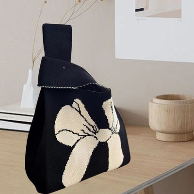 Individuell gestaltete Tote-Tasche aus gestricktem Bio-Baumwollgewebe mit umweltfreundlichem Bogenknoten