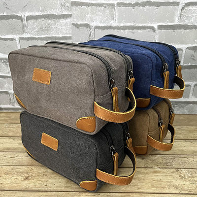 Leinwand Toilettenbeutel für Männer Custom Bart Pflege Rasieren Dopp Kit Kosmetik Reisen