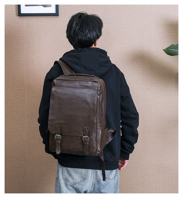 Akzeptabel OEM/ODM PU-Leder-Männer-Laptop-Rucksack mit Computer-Zwischenschicht im Inneren