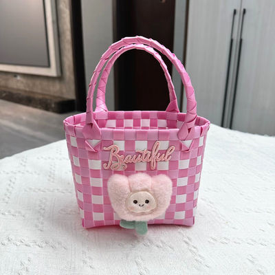 Farbenfrohe Kinder Mini-Einkaufszentrum Spielzeugkorb Klapptasche Tragbare Handtasche