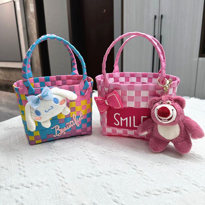 Farbenfrohe Kinder Mini-Einkaufszentrum Spielzeugkorb Klapptasche Tragbare Handtasche