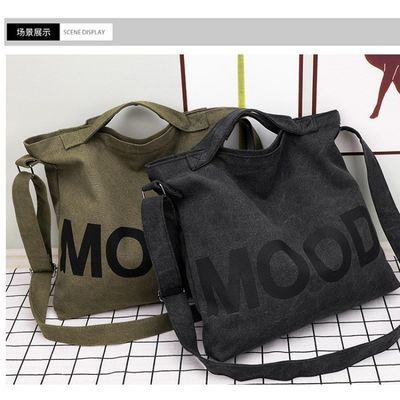 Personalisiertes Logo Einfachheit Großkapazität Damen-Tote-Tasche mit Reißverschluss in Stoff Leinwand