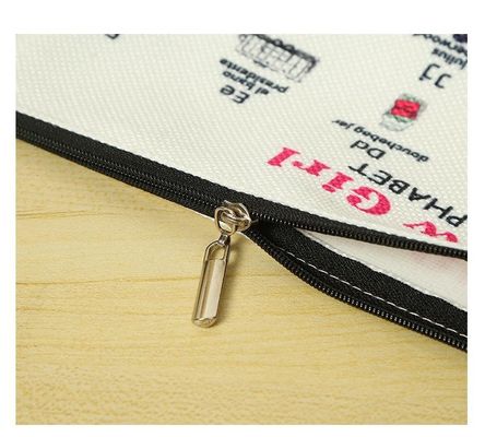 Doppelseitiges kosmetisches Zubehör Tasche Reißverschluss Tasche aus umweltfreundlicher Baumwolle