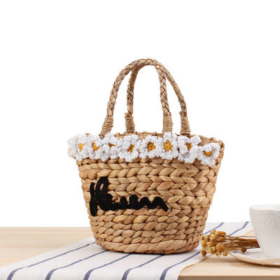Sommerurlaub Strohstrand-Tote-Taschen mit benutzerdefiniertem Logo akzeptiert und Cartoon-Muster