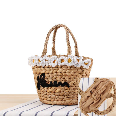 Sommerurlaub Strohstrand-Tote-Taschen mit benutzerdefiniertem Logo akzeptiert und Cartoon-Muster